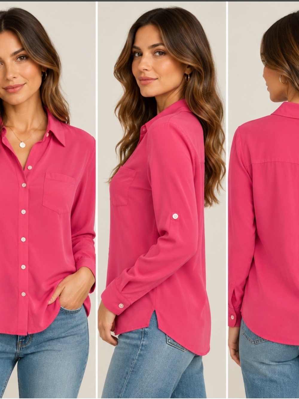 Ralph Lauren Women’s Bright Pink Button-Down Shirt